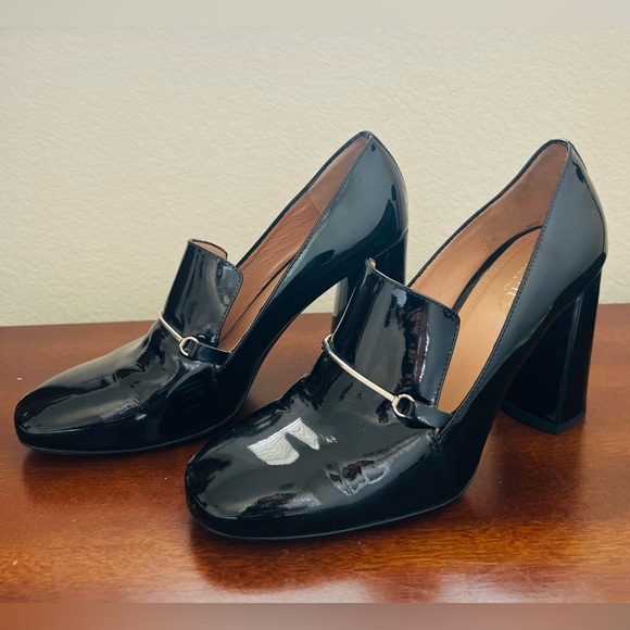 Lewit Amara Leather Loafer Block Heel Shoes in black - Picture 1 of 4